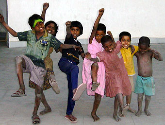 Children in Kolkata dancing.